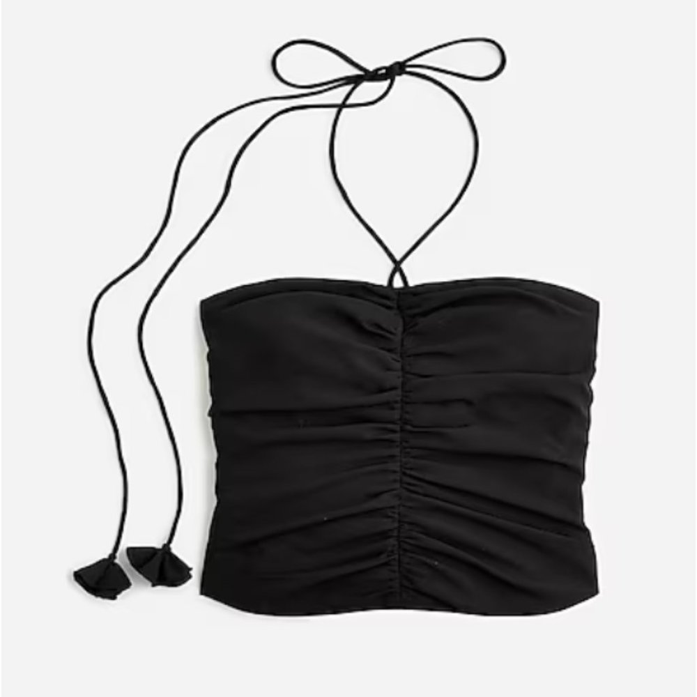 NWT J. Crew Collection Black Halter Top, 4